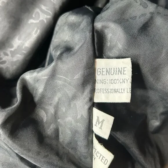 🖤 VTG 1980s WINLOCK GENUINE LEATHER JACKET COAT LEOPARD ANIMAL CONTRAST MEDIUM - Picture 12 of 14